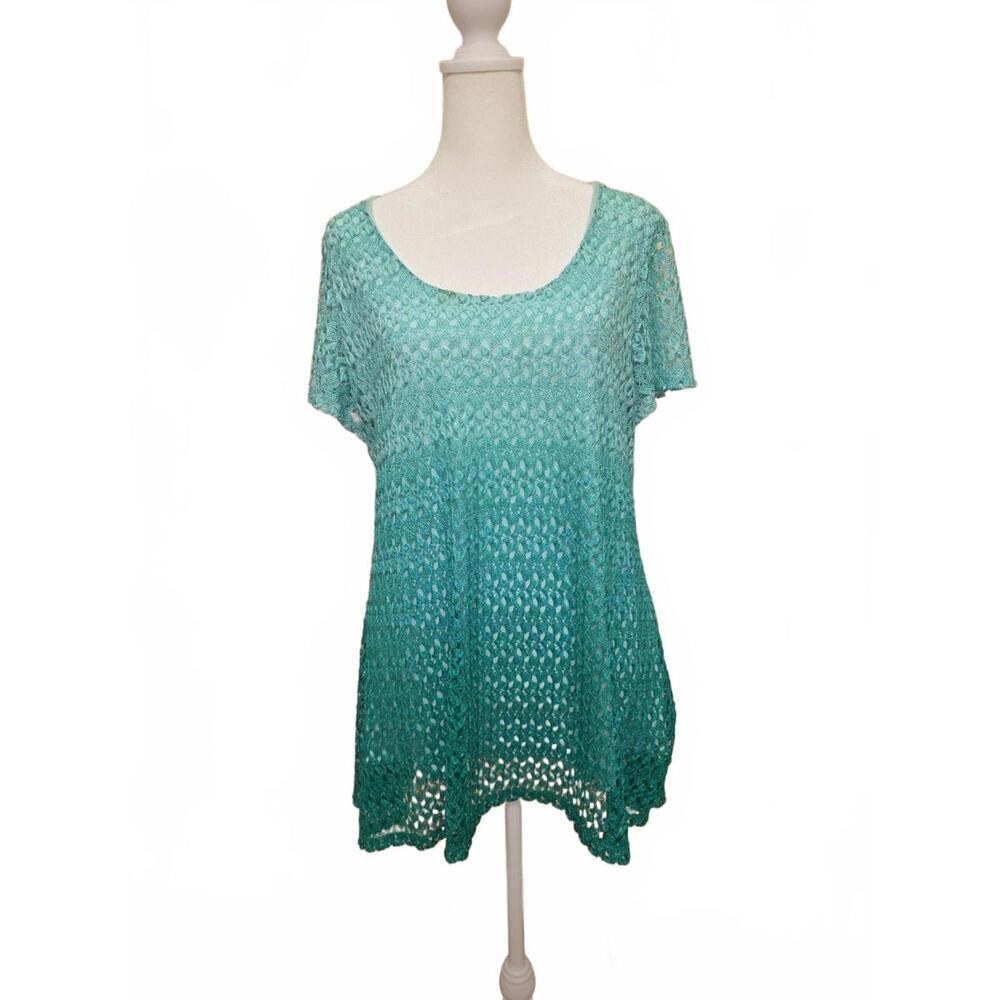Trendy Ombre Crocheted Tee